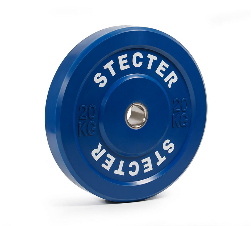 Каучуковый тренировочный диск для кроссфита 20 кг STECTER (синий)