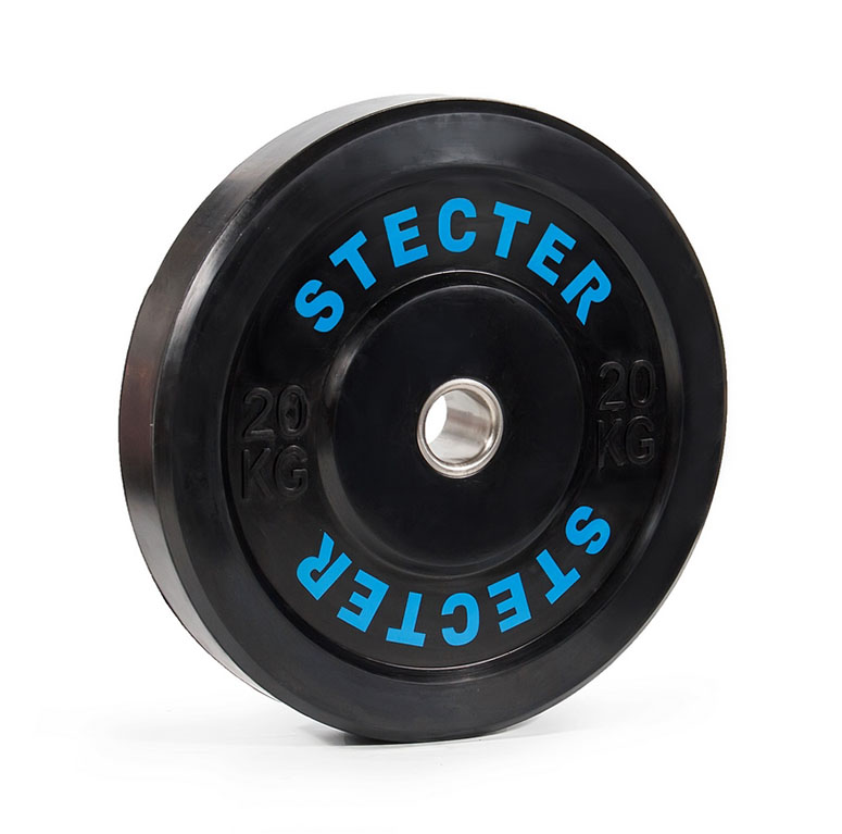 Каучуковый тренировочный диск для кроссфита 20 кг STECTER (черный)