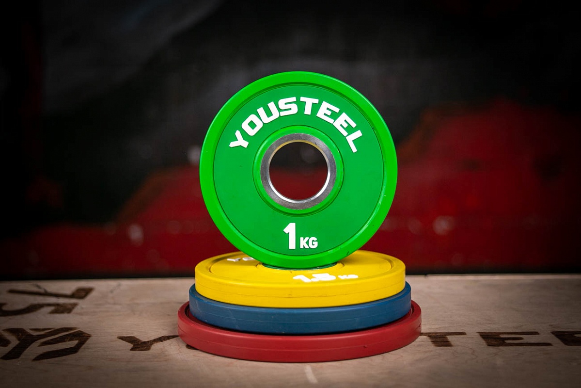 Диск тренировочный малый цветной 1 кг YOUSTEEL