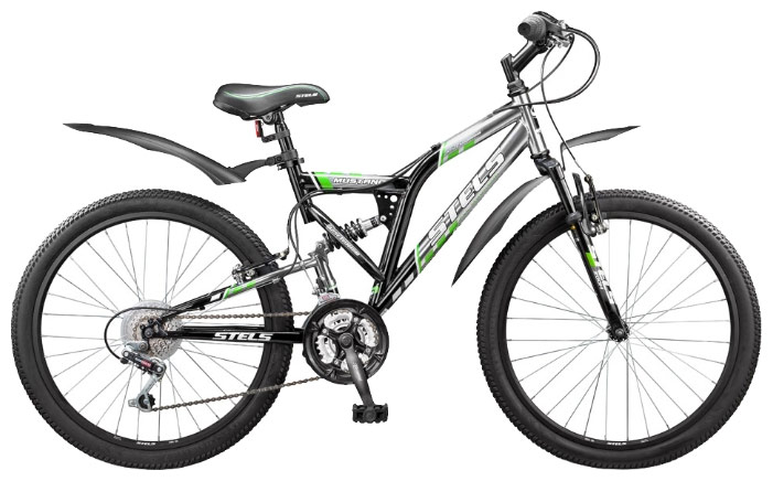 Велосипед Stels Mustang 24" 18ск гол.-син.-зелен. р. 16" (2-х подвес)
