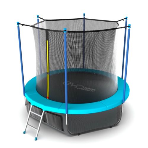 Батут с внутренней сеткой и лестницей 10ft (морская волна) + нижняя сеть EVO JUMP Internal 10ft (Wave)