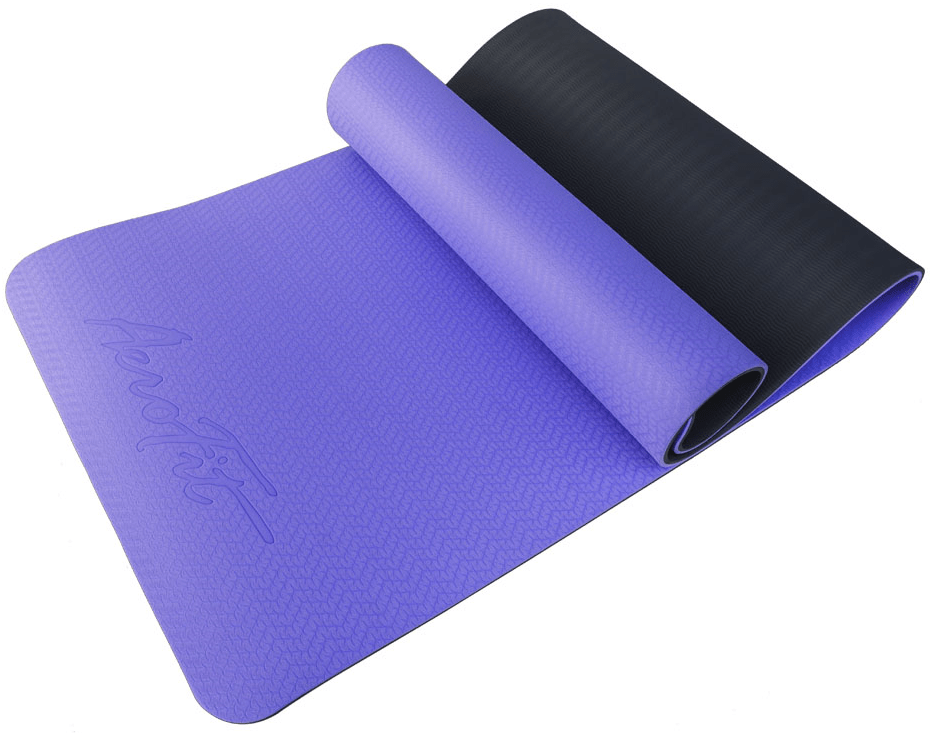 Гимнастический коврик Aerofit с отверстиями для хранения, фиолетовый