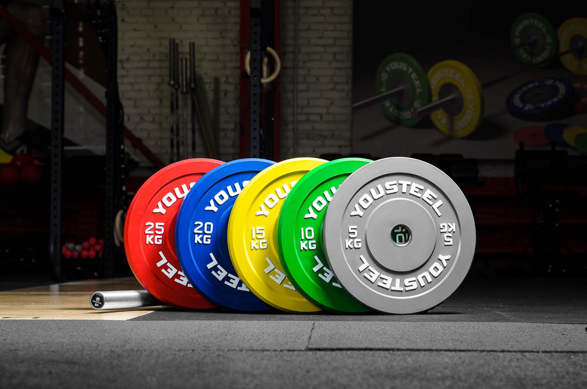 Диск для штанги каучуковый 5 кг цветной YOUSTEEL — изображение 2