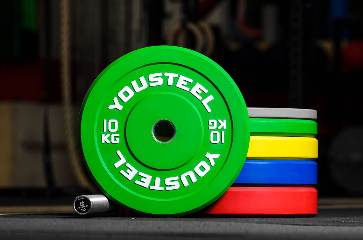 Диск для штанги каучуковый цветной 10 кг YOUSTEEL