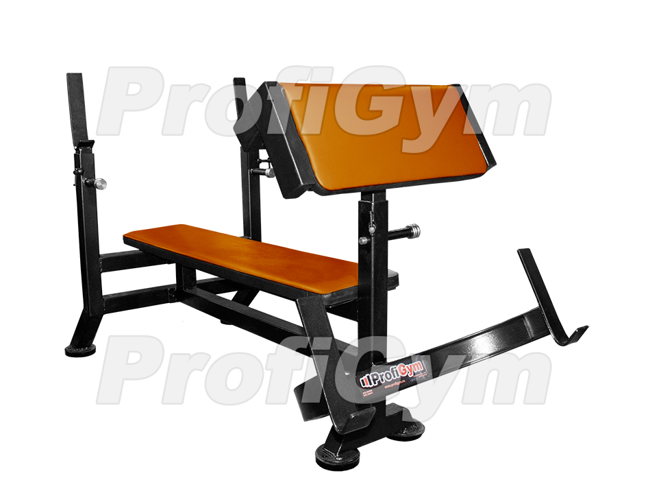 Скамья-стойка для жима штанги лежа + Скамья Скотта Profigym СК-0320-H