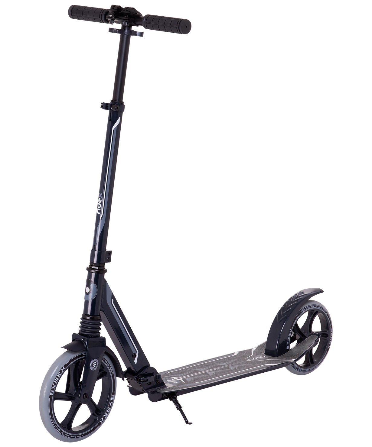 Самокат 2-колесный Syrex R 230/200 мм, черный