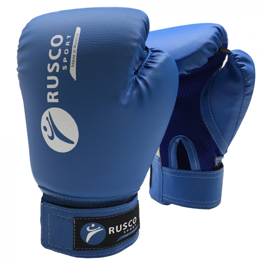 Перчатки боксерские Rusco Sport детские, к/з синий 8 унций — изображение 2