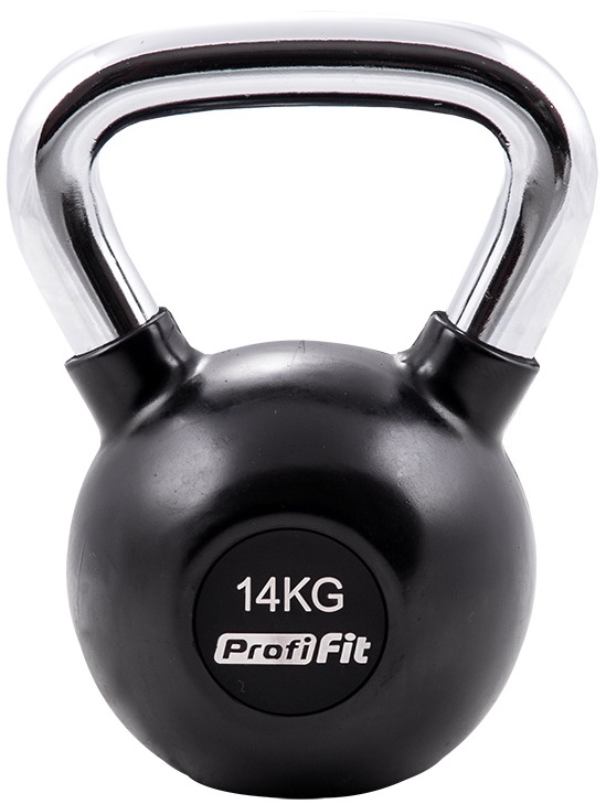 Гиря обрезиненная с хромированной ручкой PROFI-FIT, 14 кг — изображение 2