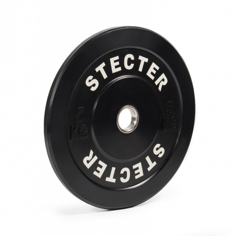 Каучуковый тренировочный диск для кроссфита 5 кг STECTER (черный)