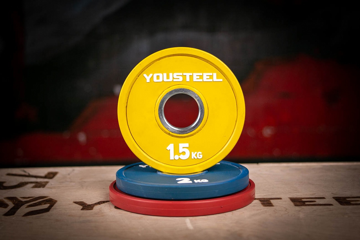 Диск тренировочный малый цветной 1,5 кг YOUSTEEL