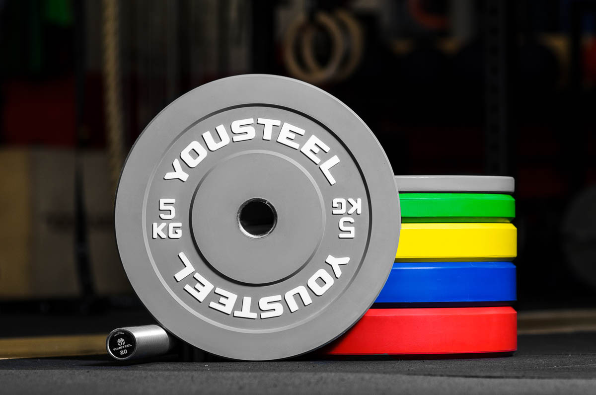 Диск для штанги каучуковый 5 кг цветной YOUSTEEL